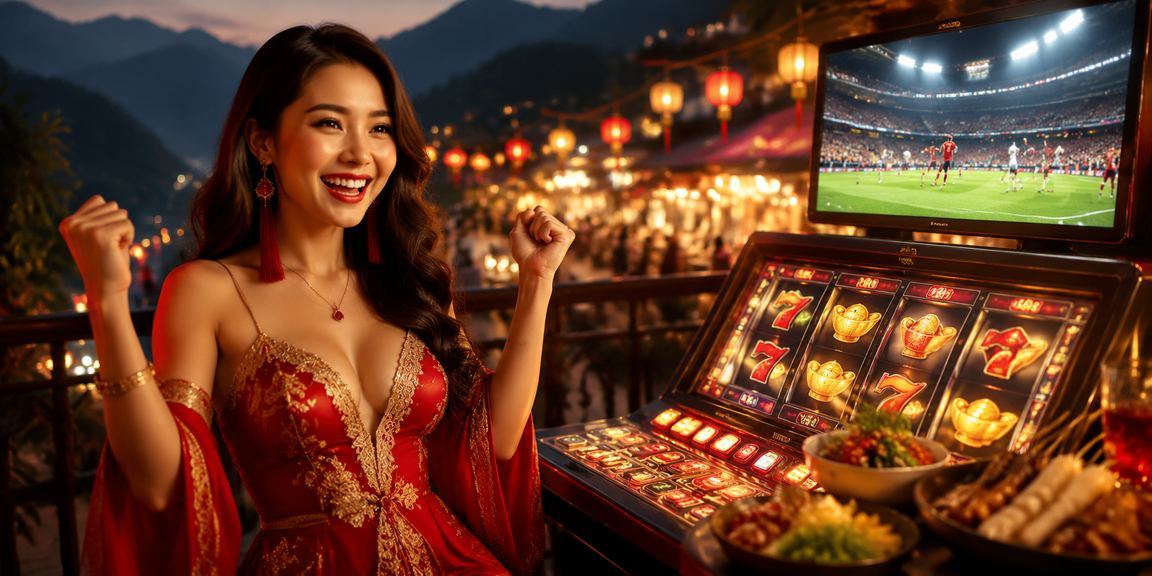 Người chơi trải nghiệm slot game tại chợ đêm Sapa